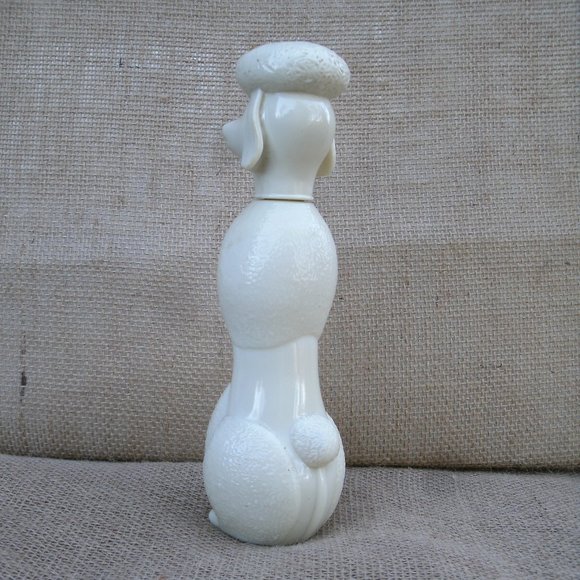 Vintage Avon Poodle Bath Oil Bottle milk glass - Picture 3 of 16